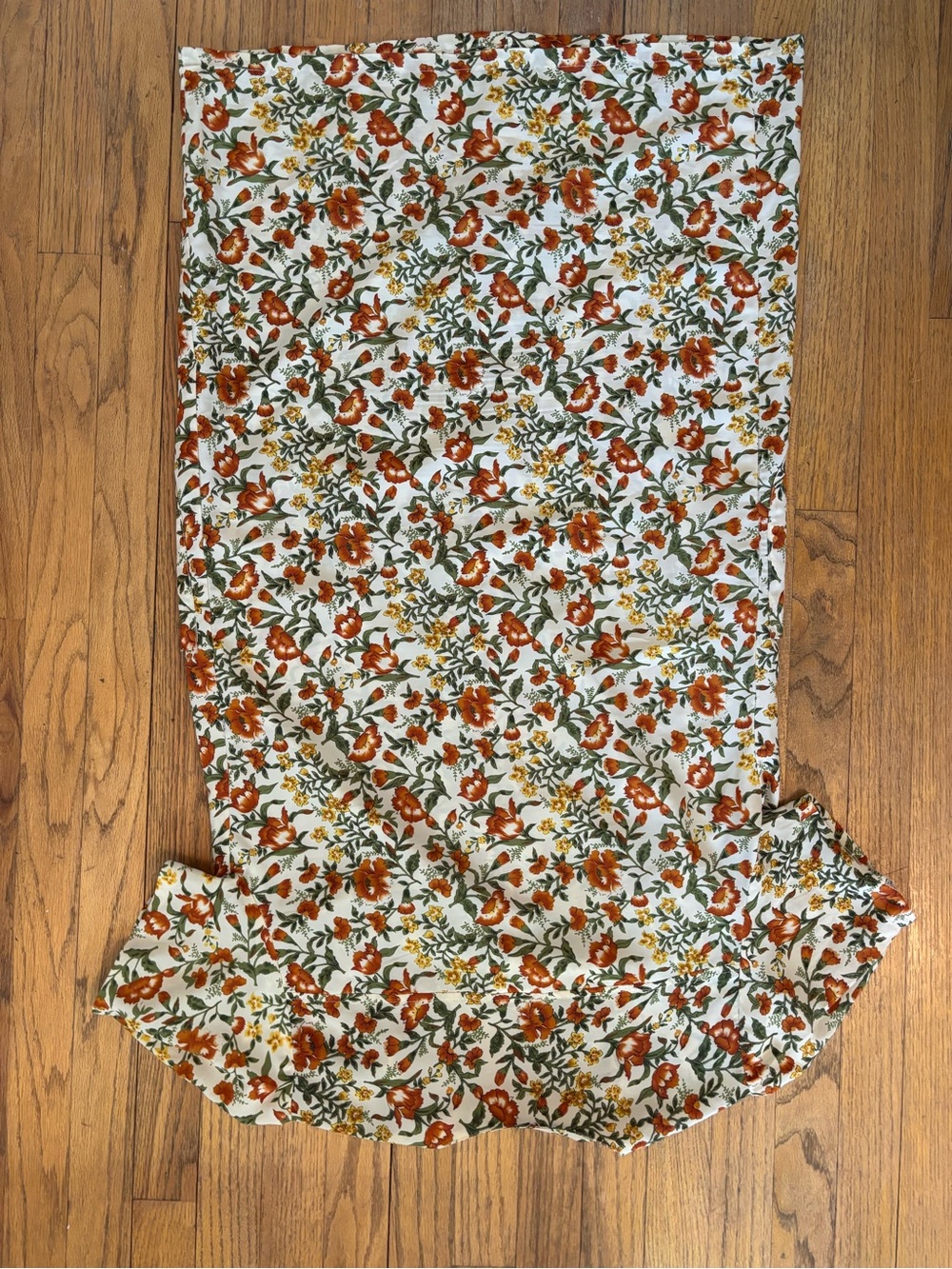 Vintage 60’s Floral Button-Front Shift Dress in Cream, Rust & Green Print - Picture 7 of 12